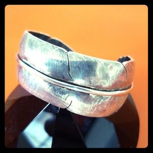 Silver Feather Cuff by M. Kirk
